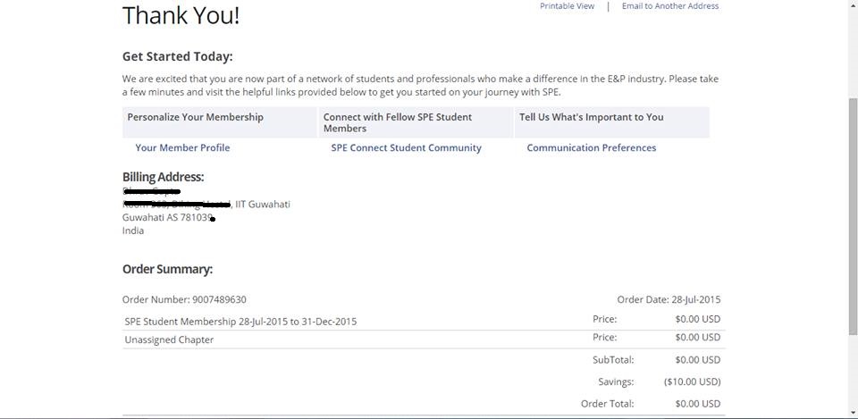 SPE Welcome Page